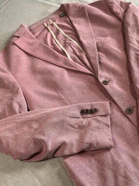Mens Michael Kors Pink Two Button Cotton Blend Lightweight Sport Blazer (40S)